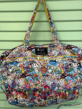 tokidoki ju-ju-be Multicolor Cartoon Character Tote with Yellow Accents